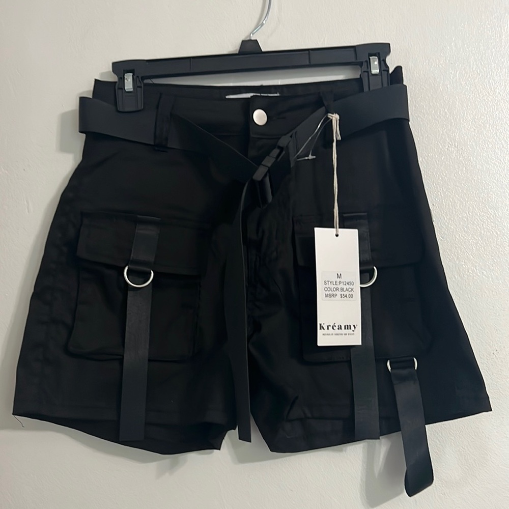 Black cargo shorts
